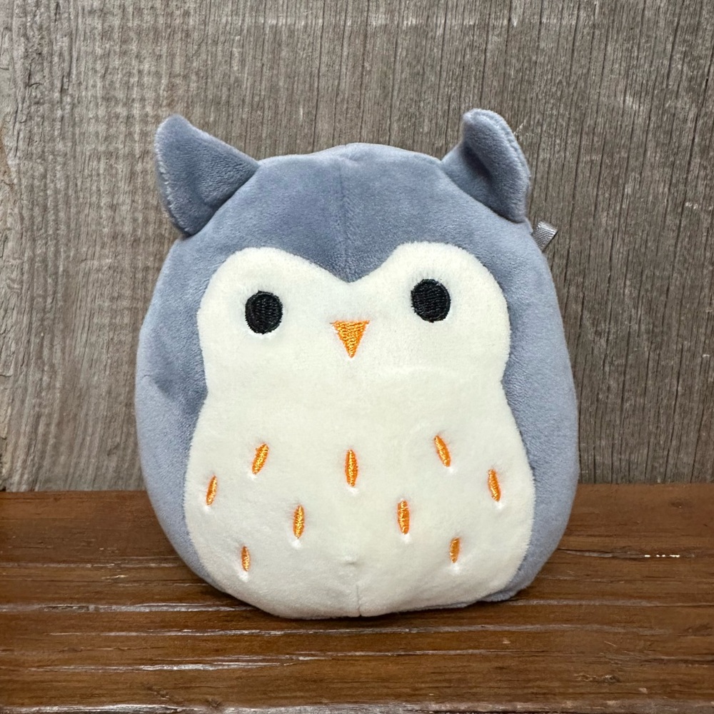 Squishmallows Kellytoy Gray Owl Hoot Soft Plush Animal Toy 2017 NWOT